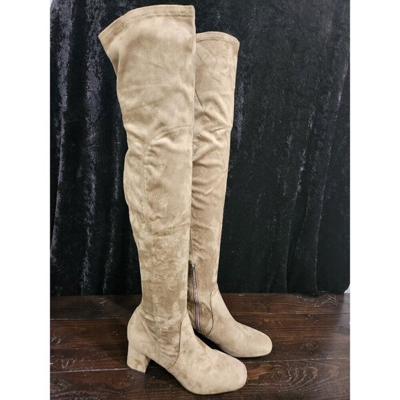 NEW Marc Fisher Charlotte Tan Over the Knee Boots/Sz. 7M - Picture 4 of 9